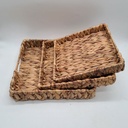 طقم باسكت خوص 3 قطع بمقاسات مختلفة لحمل وتنظيم ادوات العناية بالبشرة وقطع الديكور بيد لسهولة الحمل