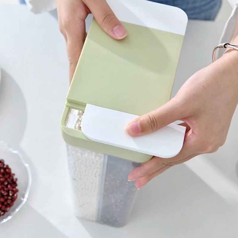 ديسبنسر الحبوب والبقوليات قسمين لحفظ الطعام