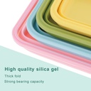 طقم علب تلاجة سيليكون 4 قطع بمقاسات مختلفة قابلة للطي بغطاء محكم الغلق