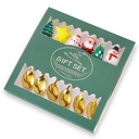 طقم معالق 6 قطع ستاليس ستيل مدهب مزين باشكال ثري دي مختلفة للكيك والمهلبية