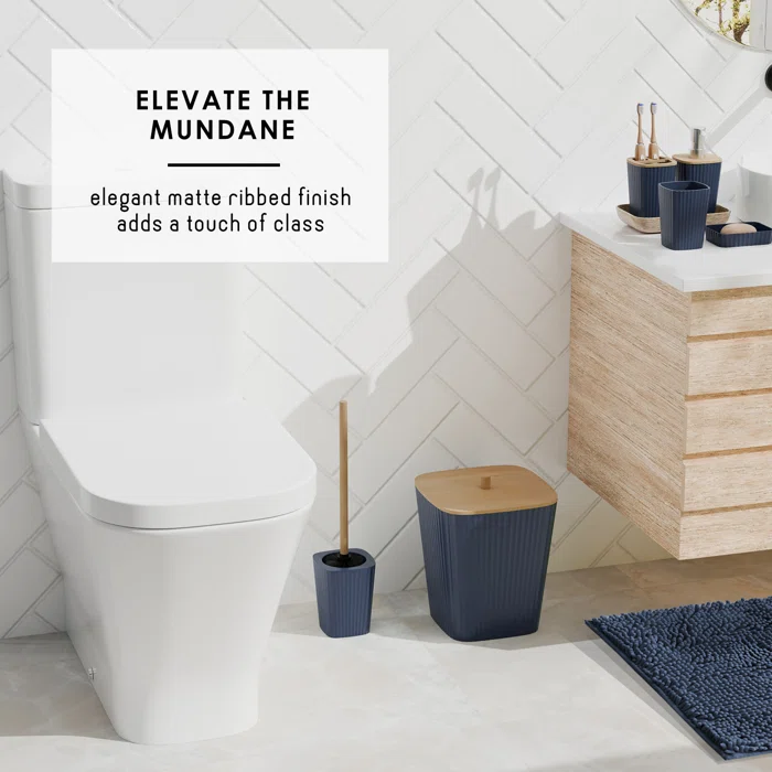 طقم حمام 6 قطع مضلع مصنوع من البلاستيك لتنظيم الحمام بشكل مختلف و شيك