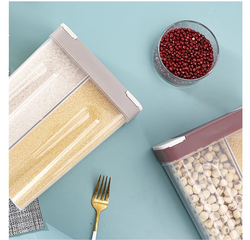 ديسبنسر الحبوب والبقوليات قسمين لحفظ الطعام