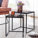 طقم ترابيزت قطعتين بمقاسات مختلفة قابل للتكديس للريسبشن والدريسنج والمكتب من المعدن