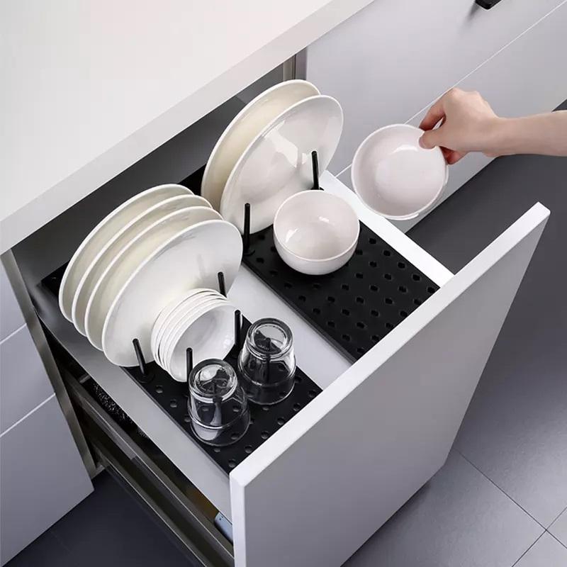 مطبقية صفاية قابلة للطي والفرد  لتنظيم وتجفيف الأطباق والأكواب