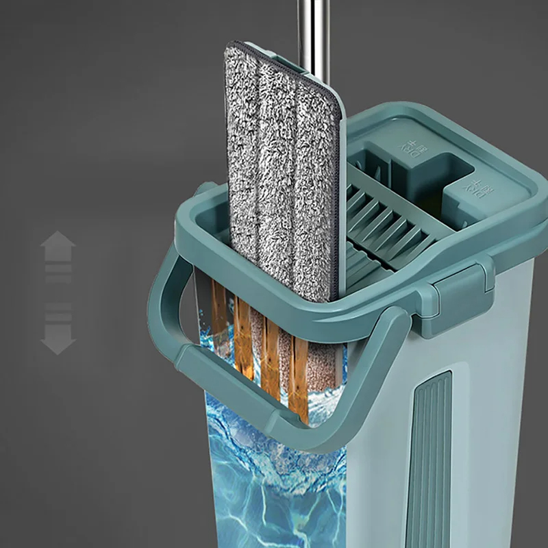 مساحة تنظيف دواره بغيار مع جردل 8 لتر بعصارة بفاصل للمياه المتسخة والنظيفه وفتحة لتصريف المياه ويد