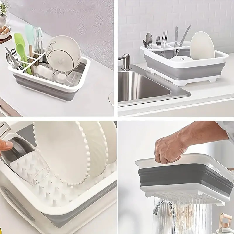 صفاية سيليكون قابلة للطي والفرد عملية لتنظيم وتجفيف الأطباق والأكواب