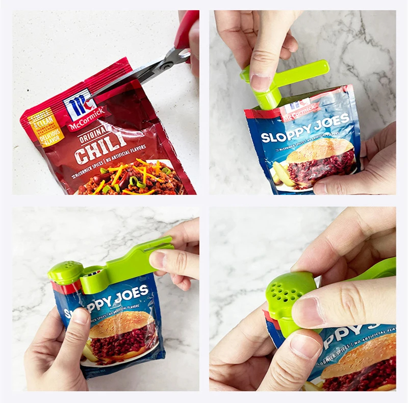 حامل ومنظم اكياس توابل مقسم 10 خانات مع اغطية بفتحات مختلفة لسهولة الاستخدام سهل التركيب والتنظيف