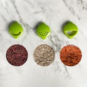 حامل ومنظم اكياس توابل مقسم 10 خانات مع اغطية بفتحات مختلفة لسهولة الاستخدام سهل التركيب والتنظيف