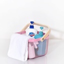 باسكت مربع شبك بيد خشب لسهولة الحمل لتنظيم و حمل الفواكه و الخضروات و للديكور