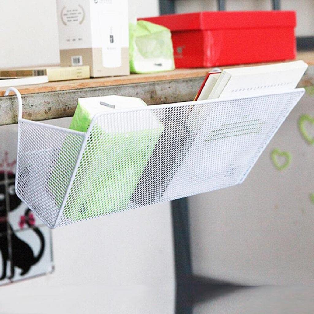 باسكت وحامل معدن لادوات المطبخ والحمام وادوات العناية بالبشرة والشعر يعلق علي الارفف