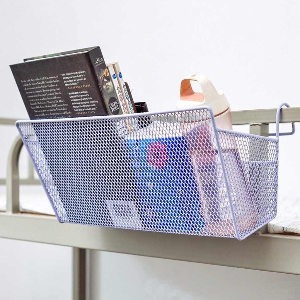 باسكت وحامل معدن لادوات المطبخ والحمام وادوات العناية بالبشرة والشعر يعلق علي الارفف