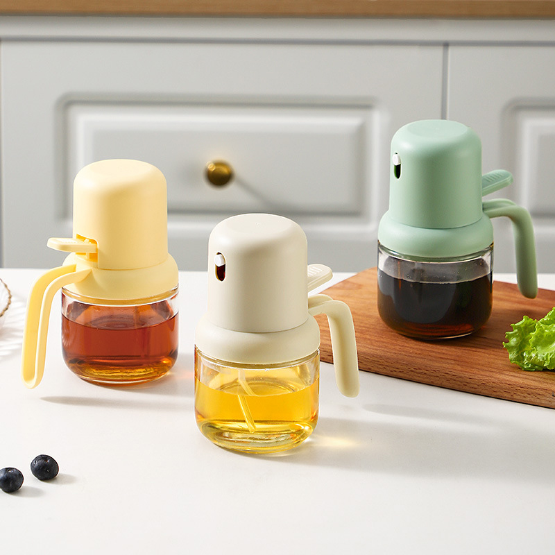 بخاخ زيت وخل سوائل زجاج 180 مللي عالي الضغط لتوفير الزيوت وعمل اكل صحي بيد لسهولة الاستخدام