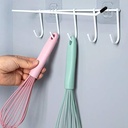 حامل معدني مزود ب 5 هوكات لتعليق الفوط  والملابس بلزق دبل فيس قوي للتعليق بدون حفر وتخريم