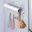 حامل معدني مزود ب 5 هوكات لتعليق الفوط  والملابس بلزق دبل فيس قوي للتعليق بدون حفر وتخريم