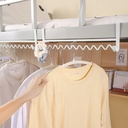 رف معدني بطابقين علي شكل موجة ب 2 هوك لتعليق الشماعات والملابس بجانب السرير او فوق الباب