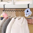 رف معدني بطابقين علي شكل موجة ب 2 هوك لتعليق الشماعات والملابس بجانب السرير او فوق الباب