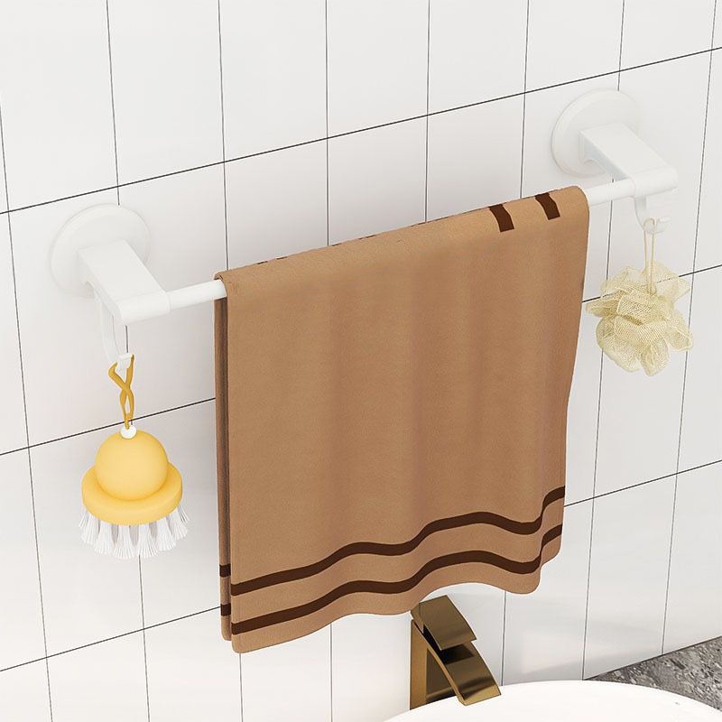 حامل ومنظم فوط مزود ب 2 هوك لتعليق ادوات الحمام بلزق دبل فيس لسهولة التركيب