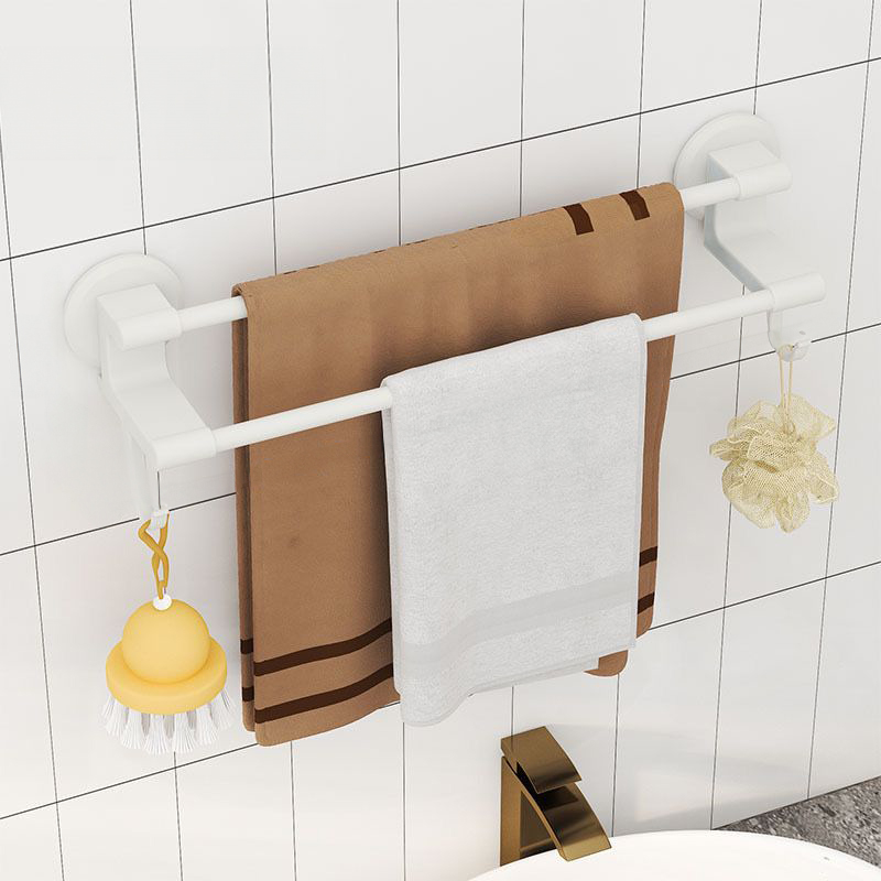 رف مزدوج حامل ومنظم للفوط ب 2 هوك لتعليق الملابس بلزق دبل فيس قوي للتعليق بدون حفر وتخريم