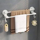 رف مزدوج حامل ومنظم للفوط ب 2 هوك لتعليق الملابس بلزق دبل فيس قوي للتعليق بدون حفر وتخريم