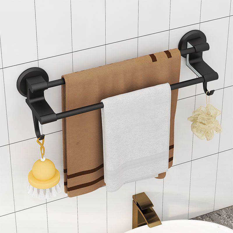 رف مزدوج حامل ومنظم للفوط ب 2 هوك لتعليق الملابس بلزق دبل فيس قوي للتعليق بدون حفر وتخريم