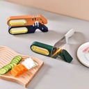 مسن سكاكين معدن يدوي ب 3 درجات مختلفة مع مبراه مقص بمقبض مريح وقاعدة غير قابلة للانزلاق لسهولة الاستخدام