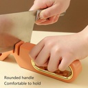 مسن سكاكين معدن يدوي ب 3 درجات مختلفة مع مبراه مقص بمقبض مريح وقاعدة غير قابلة للانزلاق لسهولة الاستخدام