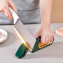 مسن سكاكين معدن يدوي ب 3 درجات مختلفة مع مبراه مقص بمقبض مريح وقاعدة غير قابلة للانزلاق لسهولة الاستخدام