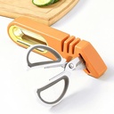 مسن سكاكين معدن يدوي ب 3 درجات مختلفة مع مبراه مقص بمقبض مريح وقاعدة غير قابلة للانزلاق لسهولة الاستخدام