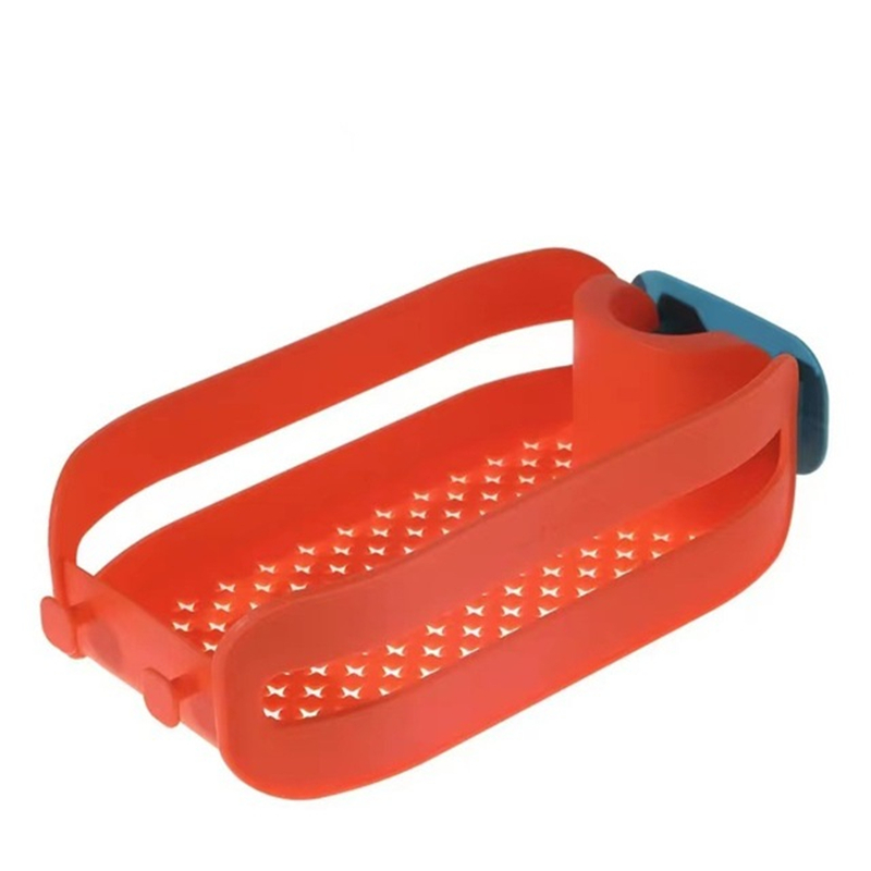 منظم وحامل لليفة والصابون مزود 2 هوك للفوط بفتحات لتصريف الماء للمطبخ والحمام