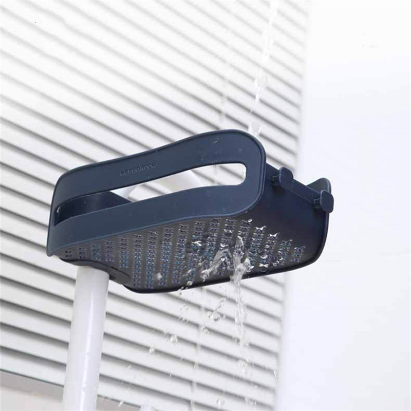 منظم وحامل لليفة والصابون مزود 2 هوك للفوط بفتحات لتصريف الماء للمطبخ والحمام