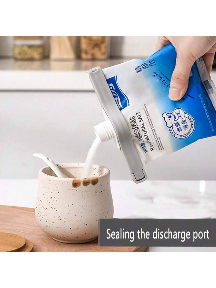 غالق اكياس بغطاء لسهولة الاستخدام لغلق اكياس الشاي و الطعام و مسحوق الغسيل