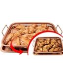 صينية التحمير بدون زيت في الفرن بمصفاة شبكية غير قابلة للالتصاق لعمل اكل صحي