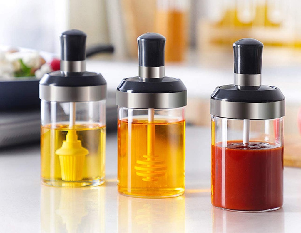 برطمان التوابل والشاي والسكر المميز بالملعقة