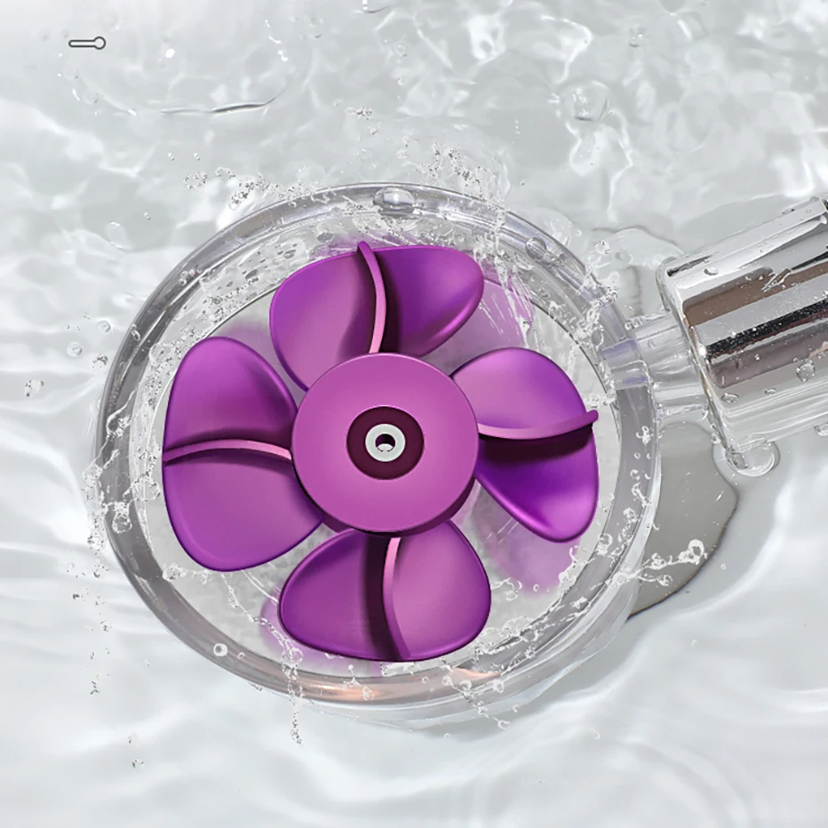 سماعة دش محمولة بمروحة لزيادة ضغط المياه بدرجة دوران 360 درجو وزرار للفتح والغلق