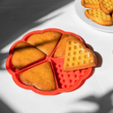 قالب سيليكون لعمل الوافل والبسكوت والبان كيك مقسم الي 5 اجزاء قابل للدخزل في المايكرويف والفرن