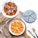 قالب سيليكون لعمل الوافل والبسكوت والبان كيك مقسم الي 5 اجزاء قابل للدخزل في المايكرويف والفرن