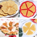 قالب سيليكون لعمل الوافل والبسكوت والبان كيك مقسم الي 5 اجزاء قابل للدخزل في المايكرويف والفرن