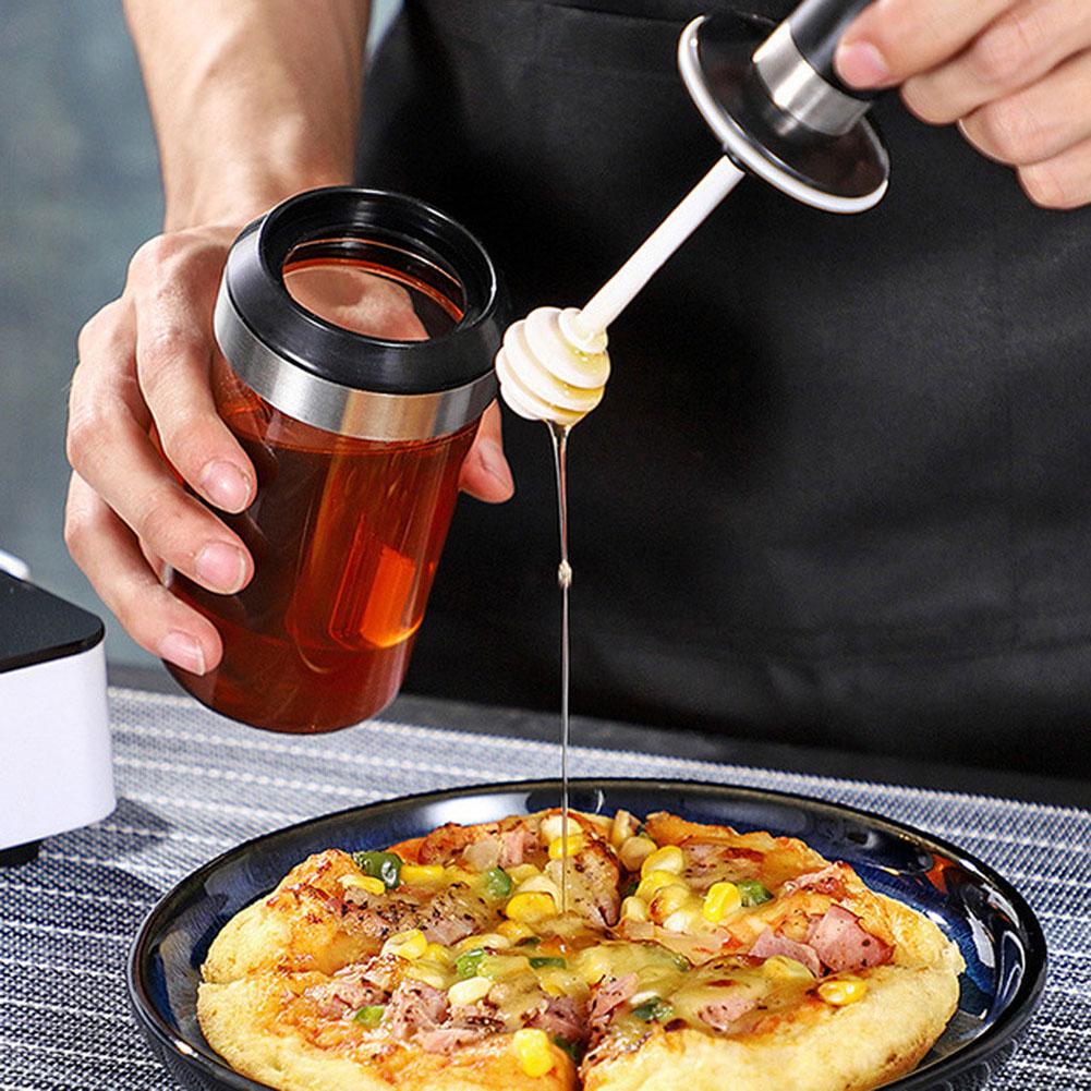 طقم برطمان معلقة العسل و فرشة الزيت 2 قطعة