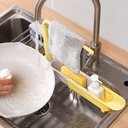 منظم وحامل لليفة والصابون مع رف للفوط بفتحات لتصريف الماء للمطبخ والحمام