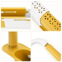 منظم وحامل لليفة والصابون مع رف للفوط بفتحات لتصريف الماء للمطبخ والحمام