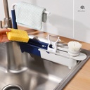 منظم وحامل لليفة والصابون مع رف للفوط بفتحات لتصريف الماء للمطبخ والحمام
