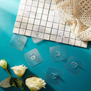 طقم هوك شفاف 4 قطع  ذاتي اللصق بديل للمسامير لتعليق الأرفف والألواح بدون حفر وتخريم