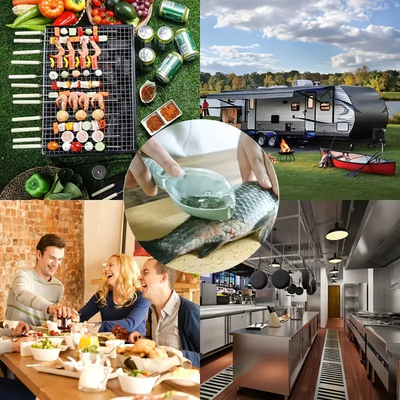 مبشرة لتنظيف وازالة قشر السمك مع مقبض وغطاء لسهولة التنظيف