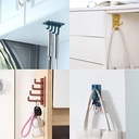 حامل 4 هوك باحجام مختلفة متعدد الاغراض لحمل المفاتيح والنظارات والملابس مزود بلصق دابل فيس