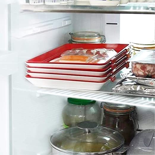 طبق حفظ الطعام بالثلاجة بغطاء شفاف مرن لحفظ الأجبان واللحوم الجافة