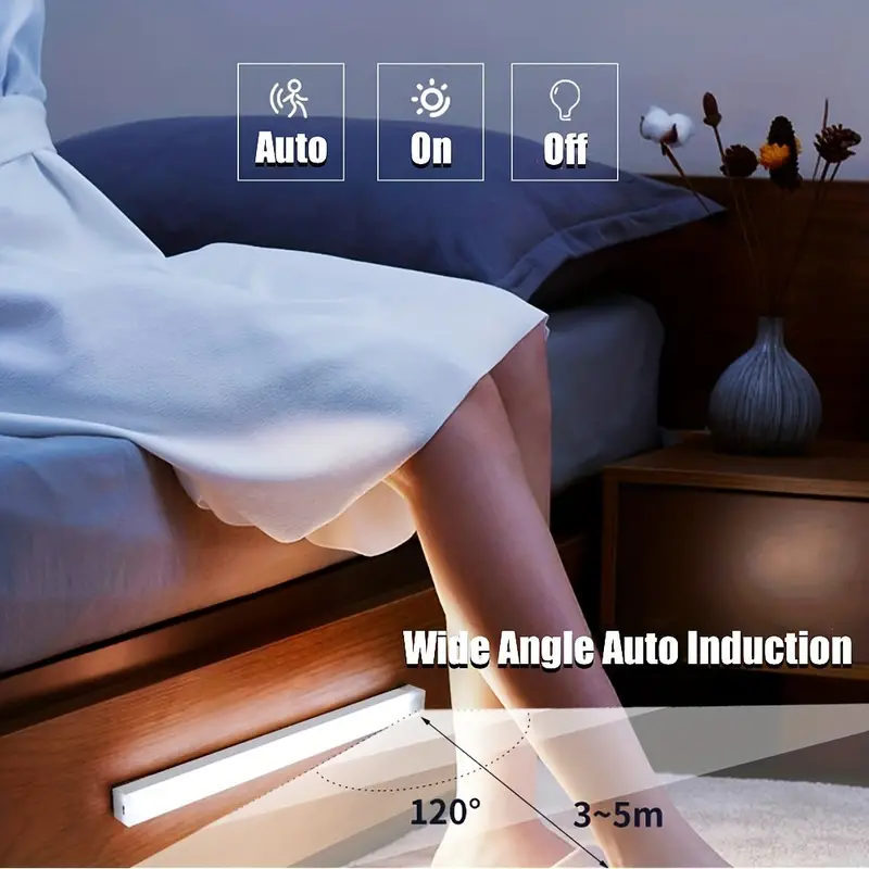 كشاف ليد 28 لمبة لإضاءة دواليب المطبخ والدريسنج والممرات والسلالم قابل لإعادة الشحن بلزق دبل فيس قوي