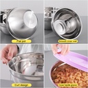 طقم علب ثلاجه ستانلس ستيل 5 قطع بمقاسات مختلفة بغطاء محكم الغلق لحفظ الطعام