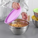 طقم علب ثلاجه ستانلس ستيل 5 قطع بمقاسات مختلفة بغطاء محكم الغلق لحفظ الطعام