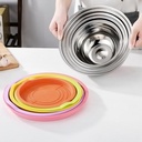 طقم علب ثلاجه ستانلس ستيل 5 قطع بمقاسات مختلفة بغطاء محكم الغلق لحفظ الطعام