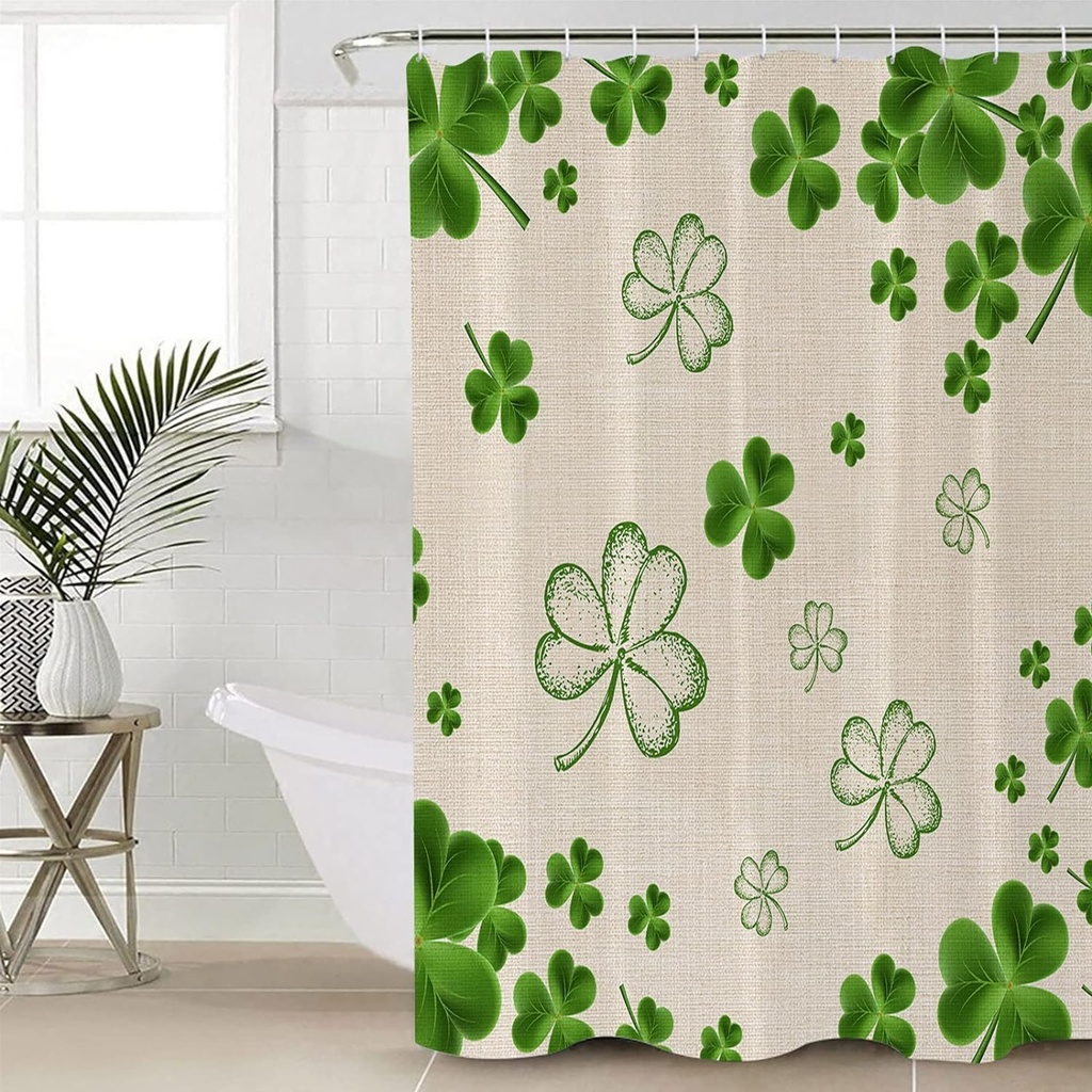 ستارة بانيو مقاومة للماء مطبوعة برسومات مختلفة مع 12 حلقة للتركيب